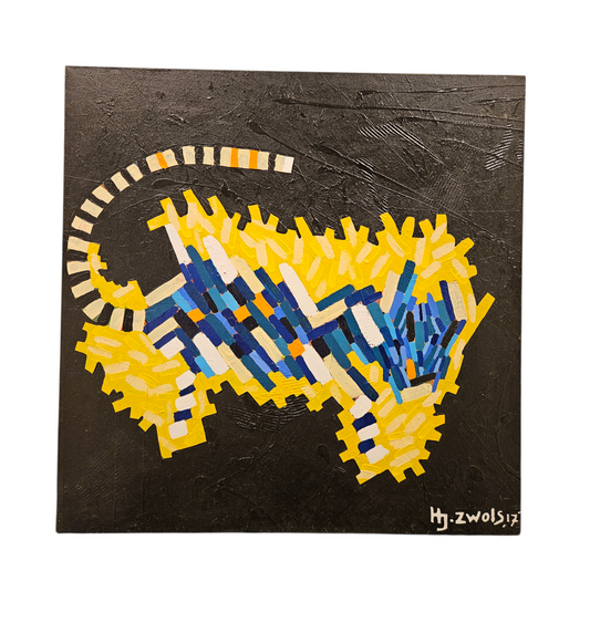 Justin Zwols Olieverf op doek Abstracte Compositie