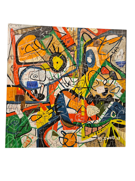 Justin Zwols Olieverf op doek Abstracte Compositie