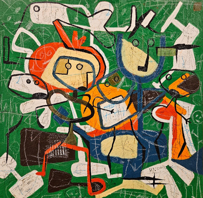 Justin Zwols Olieverf op doek Abstracte Compositie