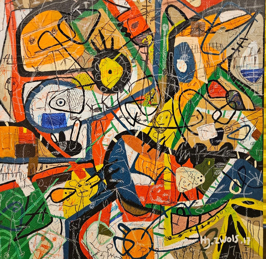 Justin Zwols Olieverf op doek Abstracte Compositie