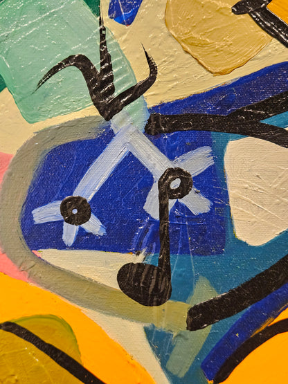 Justin Zwols Olieverf op doek Abstracte Compositie