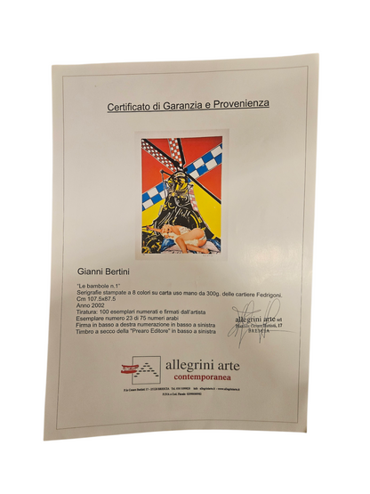 Gianni Bertini - Italië zeefdruk Bambola Doll