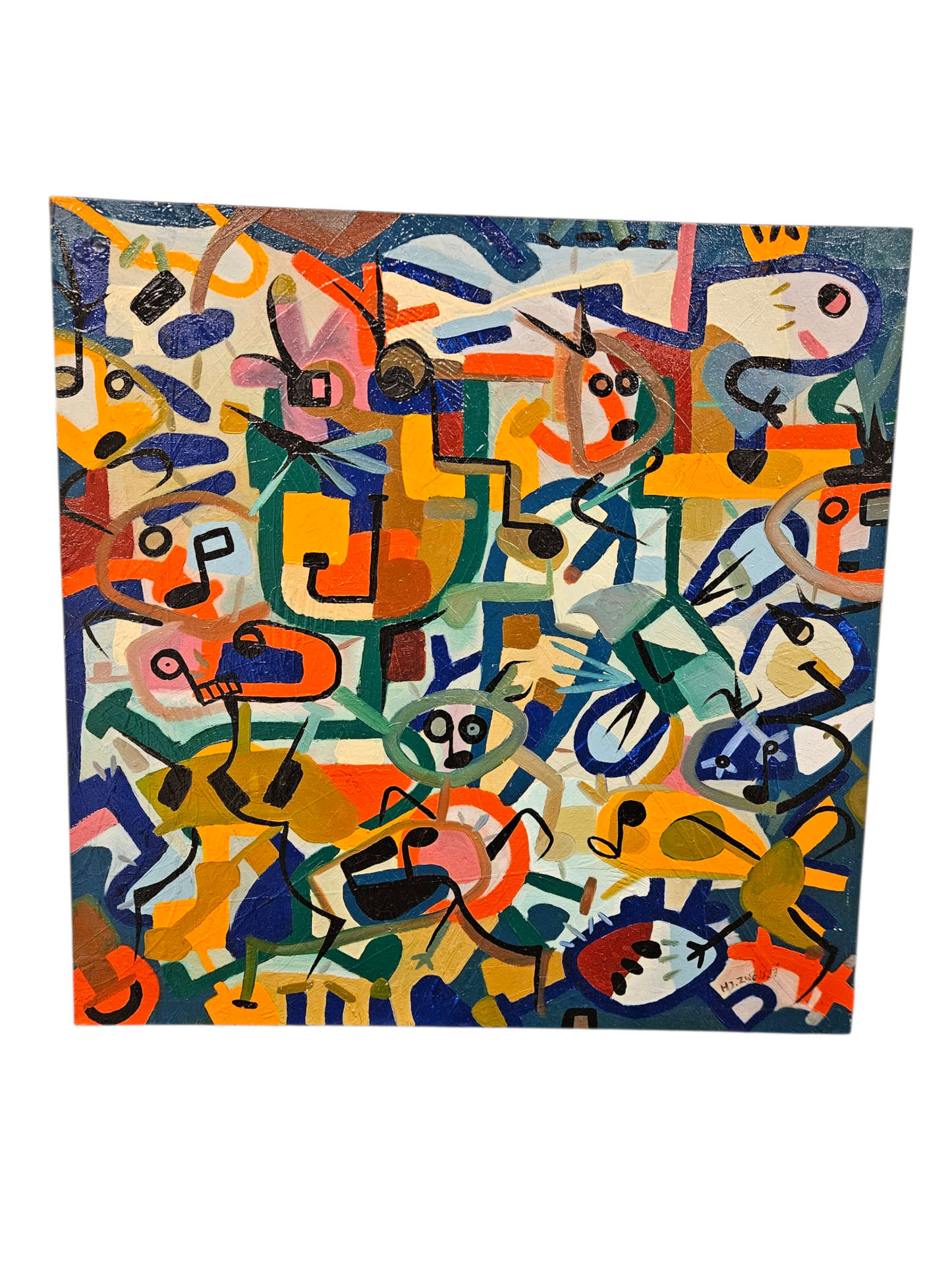 Justin Zwols Olieverf op doek Abstracte Compositie