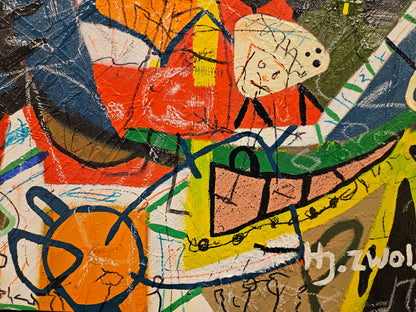 Justin Zwols Olieverf op doek Abstracte Compositie