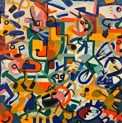 Justin Zwols Olieverf op doek Abstracte Compositie