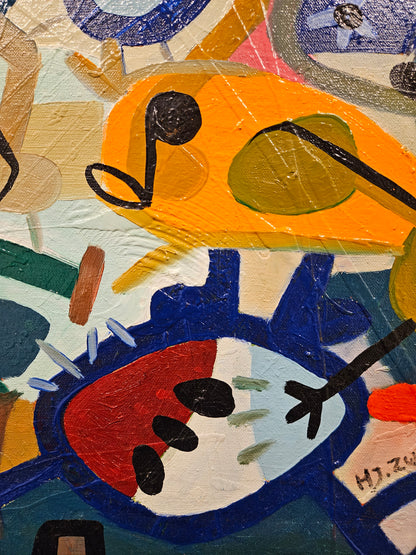 Justin Zwols Olieverf op doek Abstracte Compositie