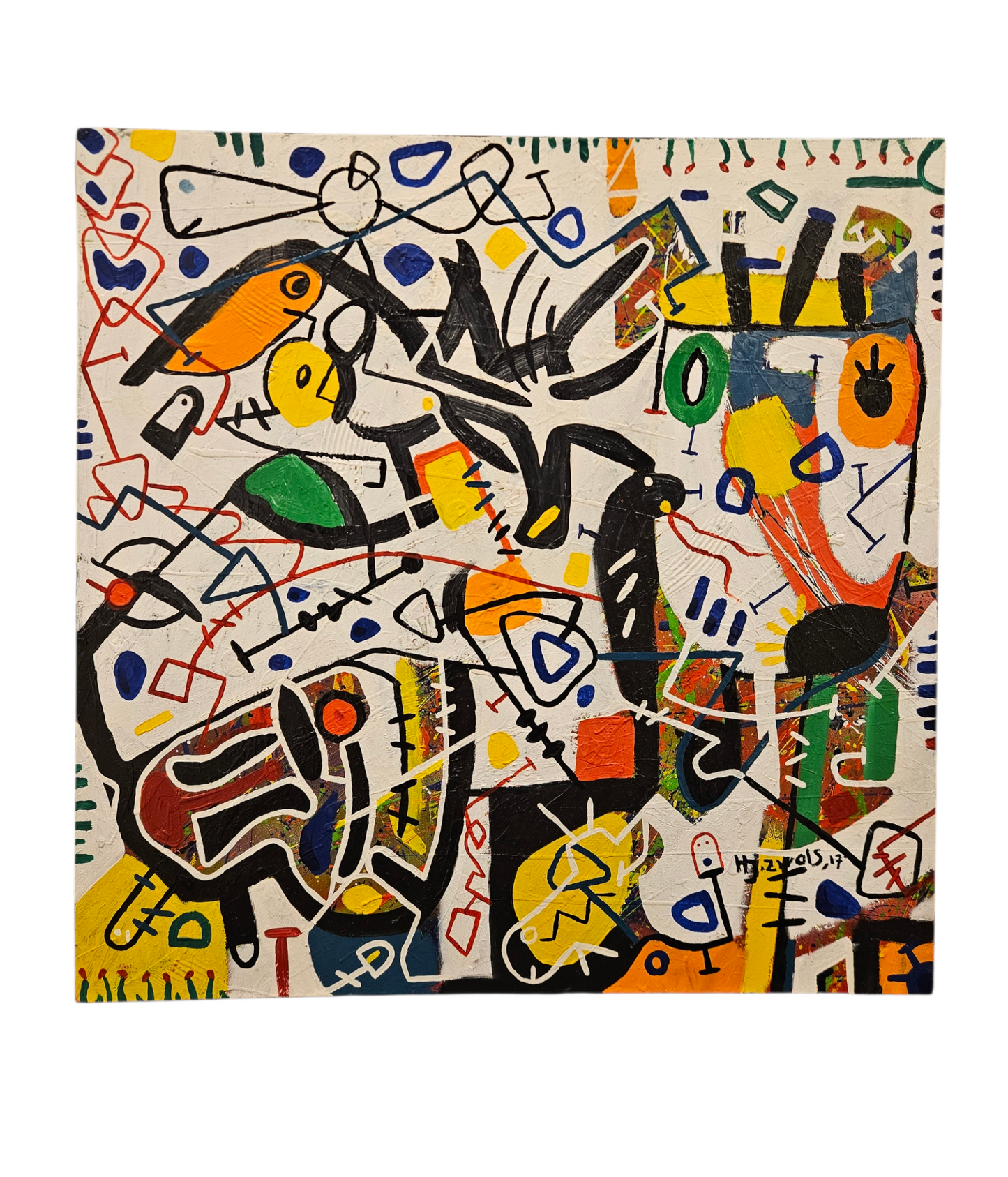 Justin Zwols Olieverf op doek Abstracte Compositie