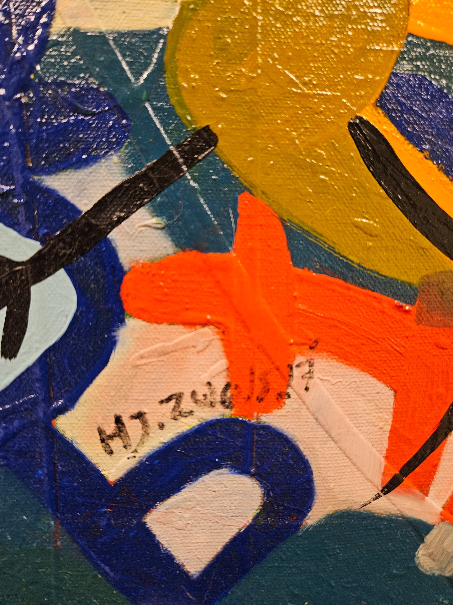 Justin Zwols Olieverf op doek Abstracte Compositie