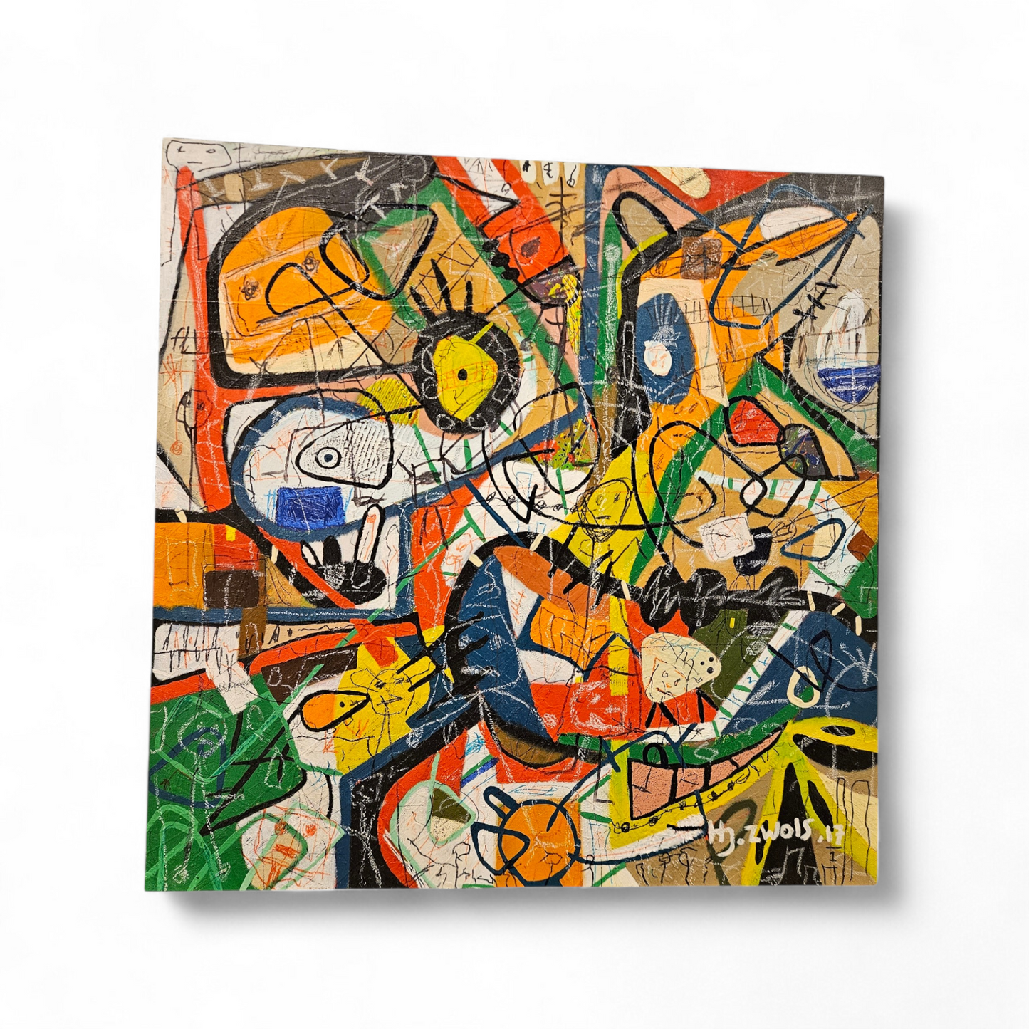 Justin Zwols - Olieverf op doek Abstracte Compositie