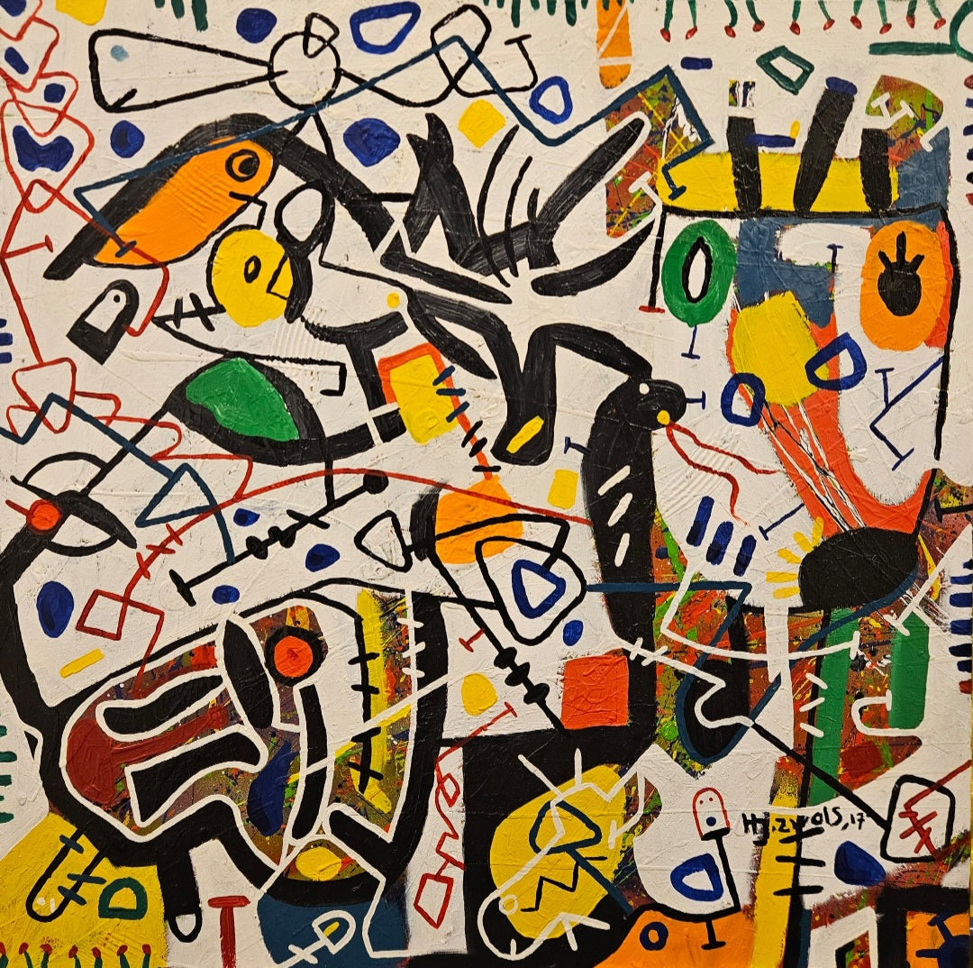 Justin Zwols Olieverf op doek Abstracte Compositie